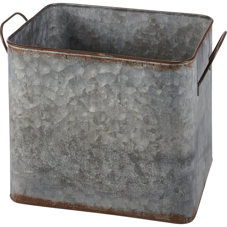 Charming Galvanized Metal 'Let It Snow' & 'Warm Winter Wishes' Christmas Bin Set