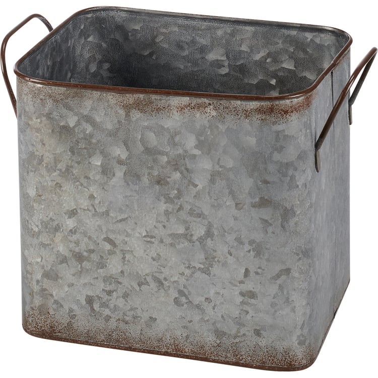 Charming Galvanized Metal 'Let It Snow' & 'Warm Winter Wishes' Christmas Bin Set