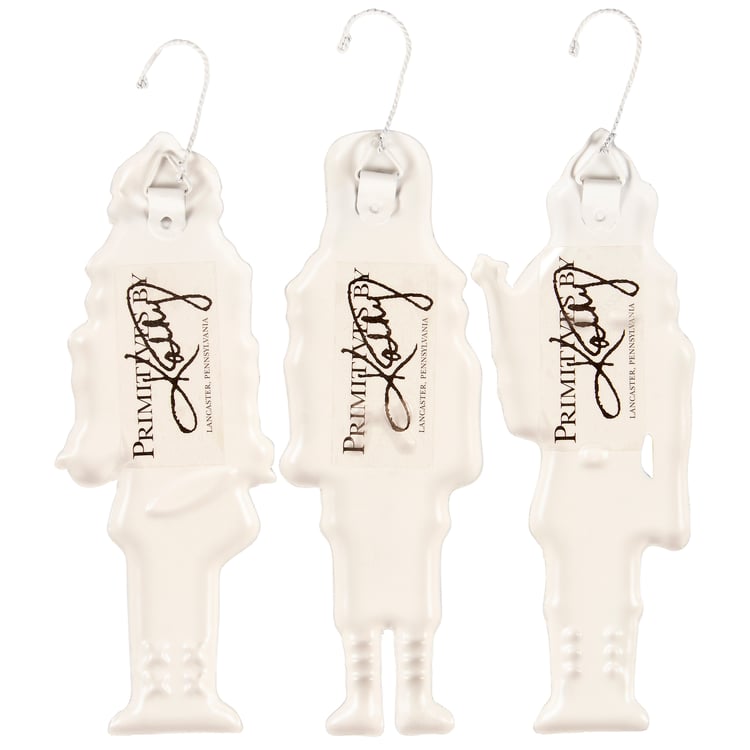 Charming Metal Nutcracker Christmas Tree Ornaments Set, Rustic Embossed Holiday Decor