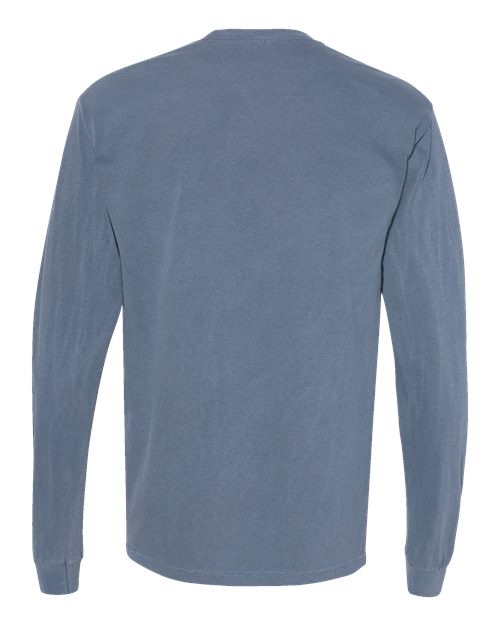 Comfort Colors Unisex Garment-Dyed Heavyweight Long Sleeve Pocket T-Shirt 4410 - Blue Jean