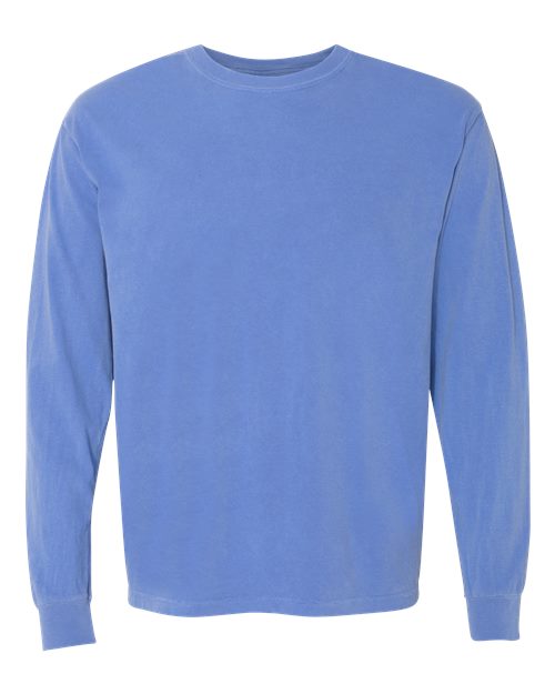 Comfort Colors Unisex Garment-Dyed Heavyweight Long Sleeve T-Shirt 6014 - Flo Blue