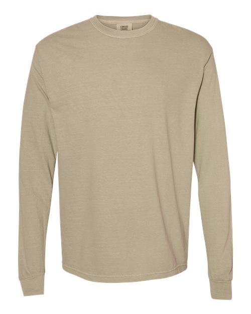 Comfort Colors Unisex Garment-Dyed Heavyweight Long Sleeve T-Shirt 6014 - Khaki
