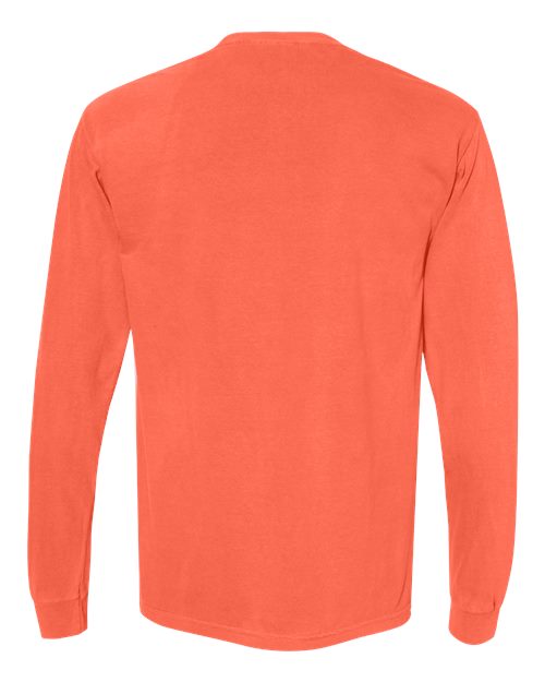 Comfort Colors Unisex Garment-Dyed Heavyweight Long Sleeve T-Shirt 6014 - Neon Red Orange