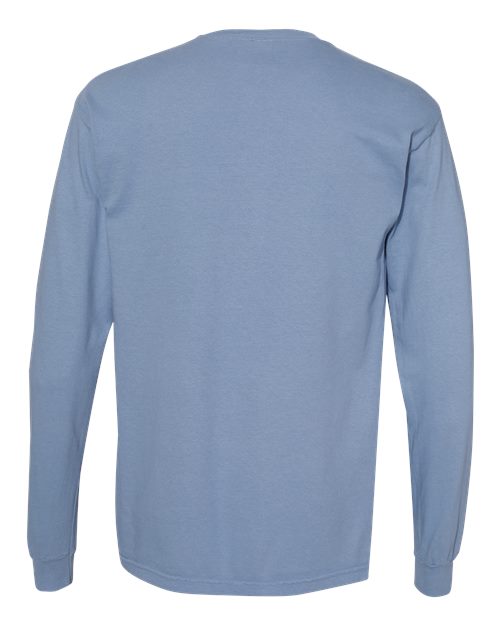 Comfort Colors Unisex Garment-Dyed Heavyweight Long Sleeve T-Shirt 6014 - Washed Denim