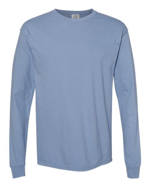 Comfort Colors Unisex Garment-Dyed Heavyweight Long Sleeve T-Shirt 6014 - Washed Denim