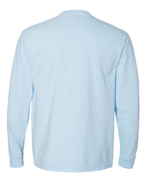 Comfort Colors Unisex Garment-Dyed Heavyweight Long Sleeve Pocket T-Shirt 4410 - Chambray