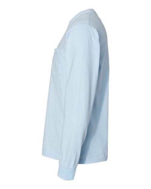 Comfort Colors Unisex Garment-Dyed Heavyweight Long Sleeve Pocket T-Shirt 4410 - Chambray