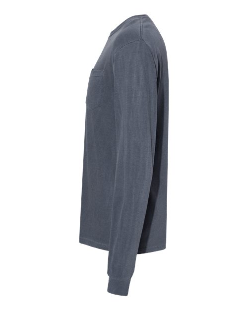 Comfort Colors Unisex Garment-Dyed Heavyweight Long Sleeve Pocket T-Shirt 4410 - Denim