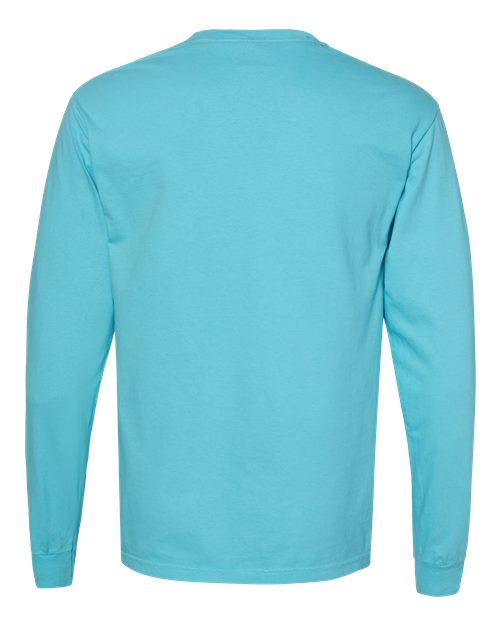 Comfort Colors Unisex Garment-Dyed Heavyweight Long Sleeve Pocket T-Shirt 4410 - Lagoon