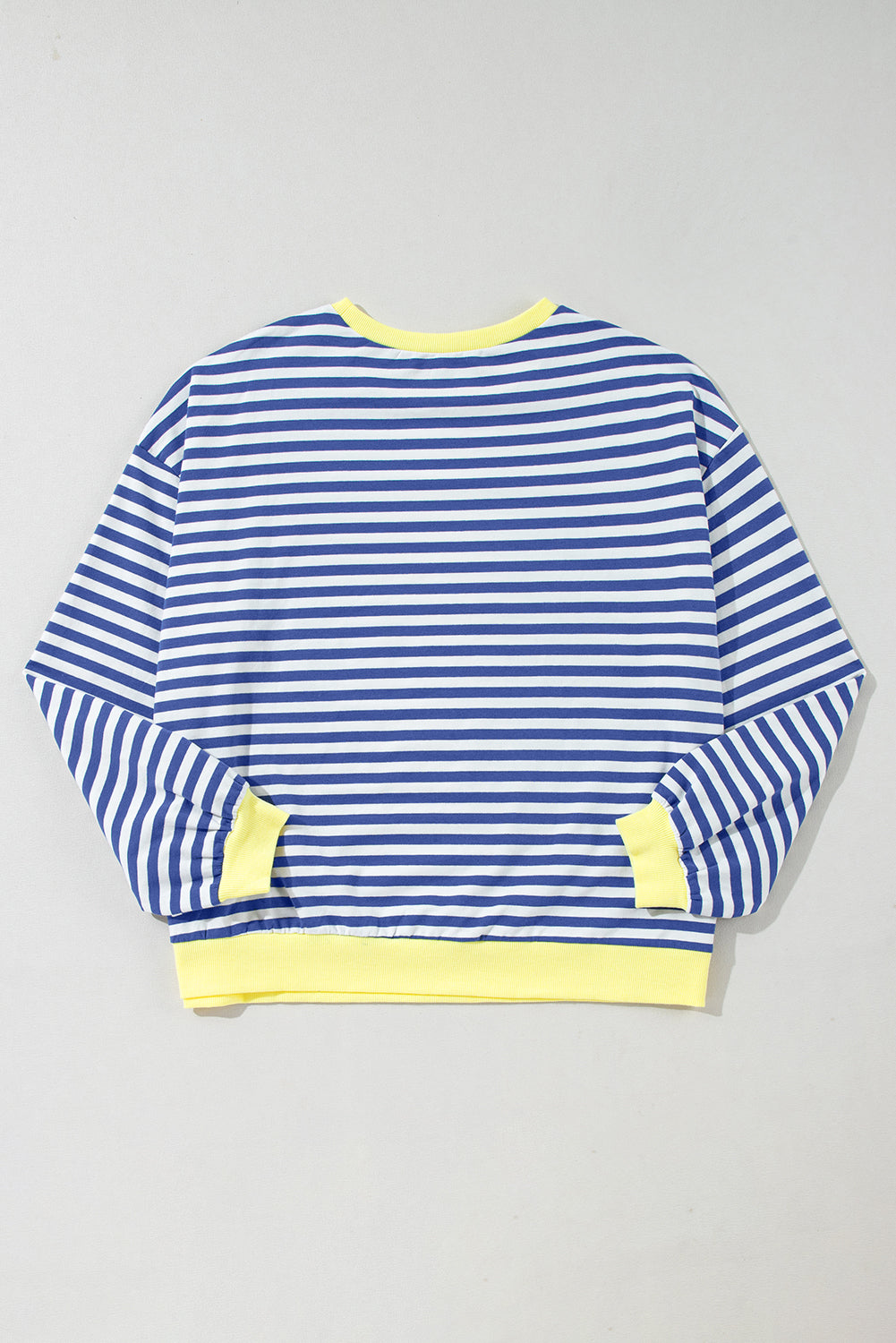 Sky Blue Stripe Contrast Edge Oversized Pullover