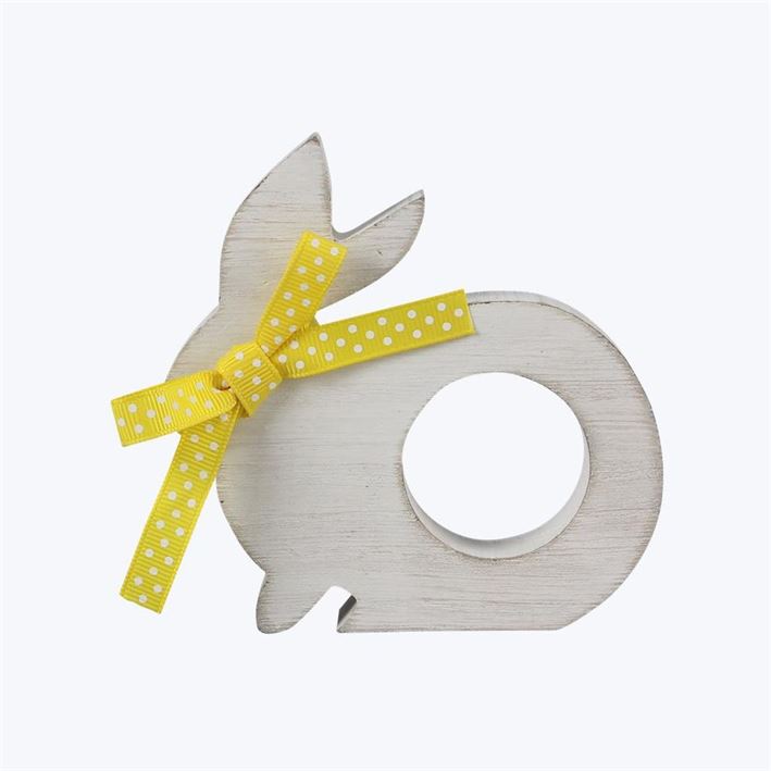 Wood Rabbit Napkin Ring, 4 pcs/set
