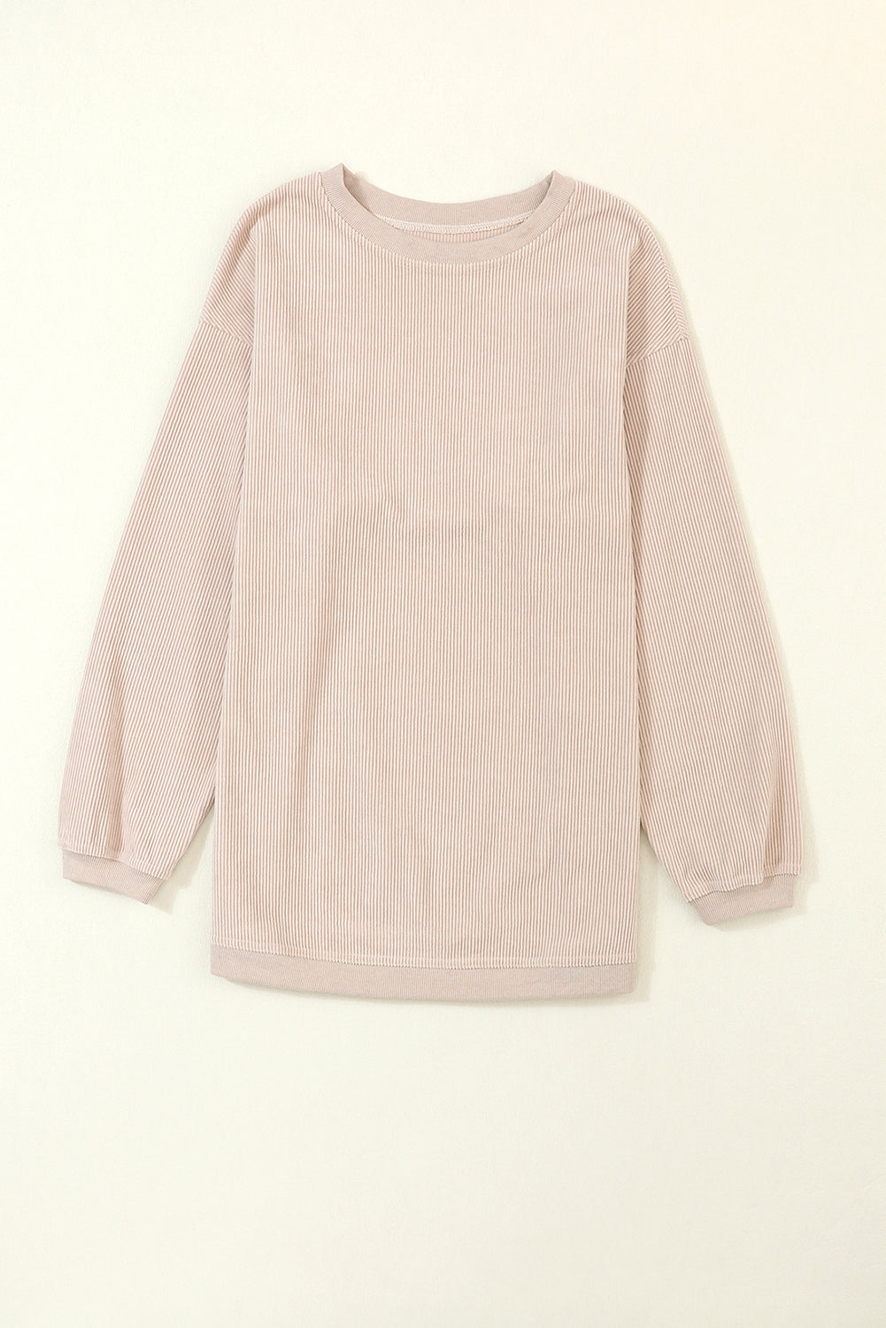 Festival Fuchsia Plain Drop Sleeve Crinkle Rib Oversized Sweatshirt