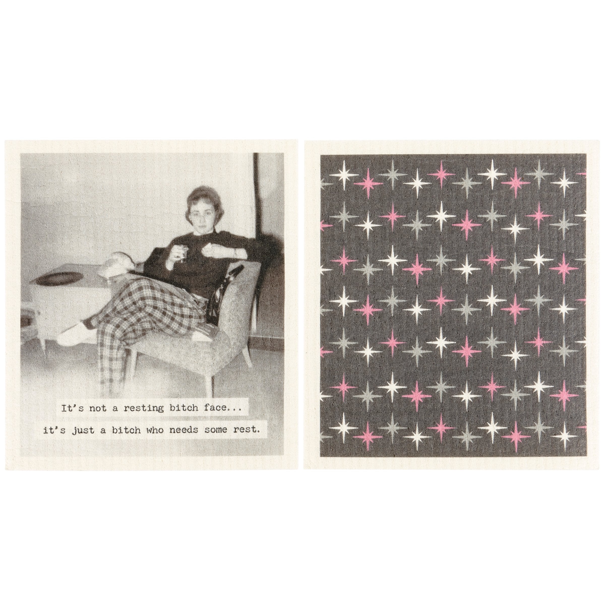 Sassy 'Needs Some Rest' Swedish Dishcloth Set - Eco-Friendly, Ultra-Absorbent Kitchen Wipes