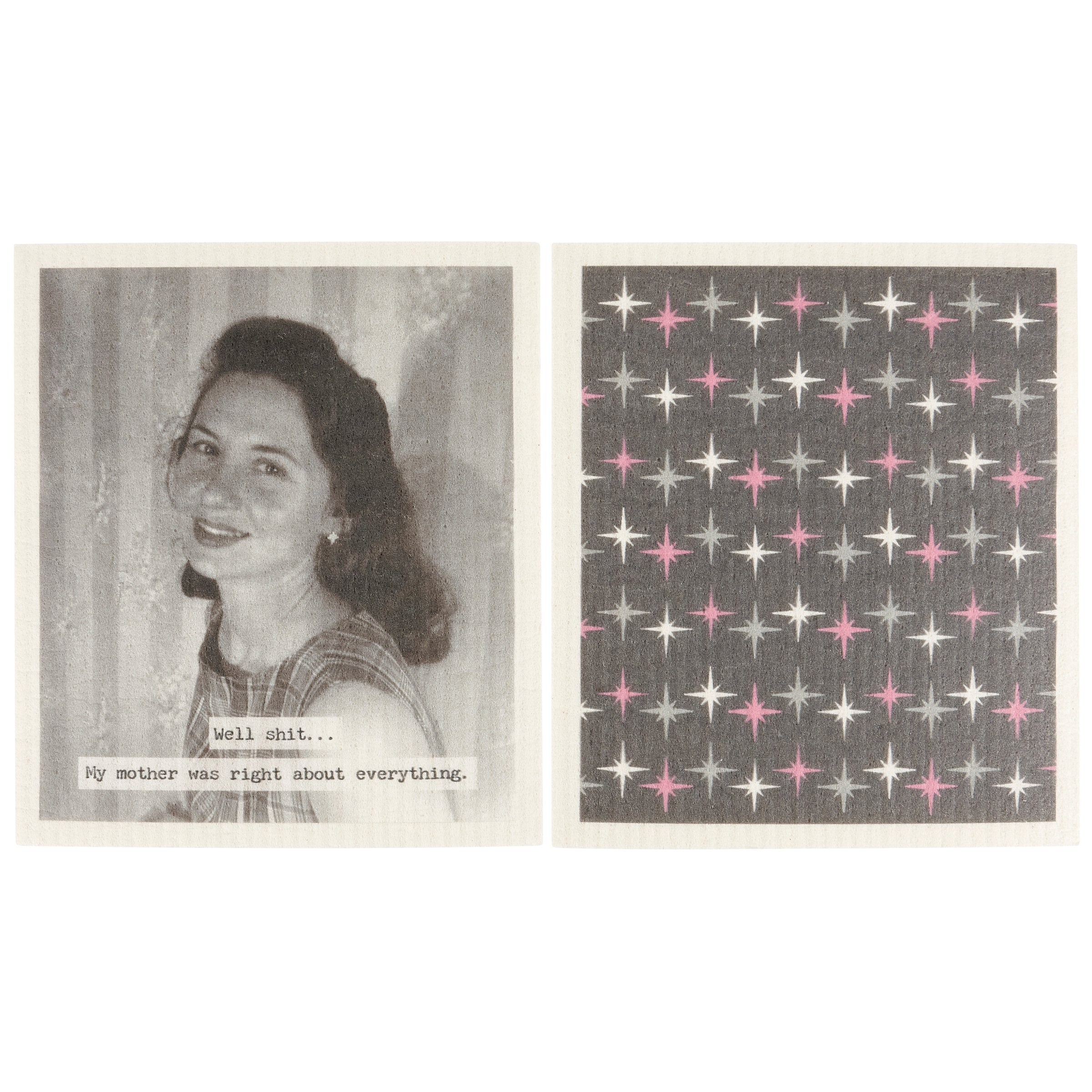 Eco-Friendly Reusable Ultra-Absorbent Swedish Dishcloth Set with Humorous Mother's Sayings