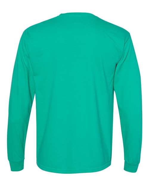 Comfort Colors Unisex Garment-Dyed Heavyweight Long Sleeve Pocket T-Shirt 4410 - Island Green