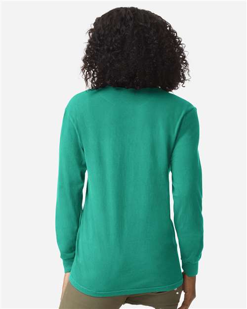 Comfort Colors Unisex Garment-Dyed Heavyweight Long Sleeve Pocket T-Shirt 4410 - Island Green