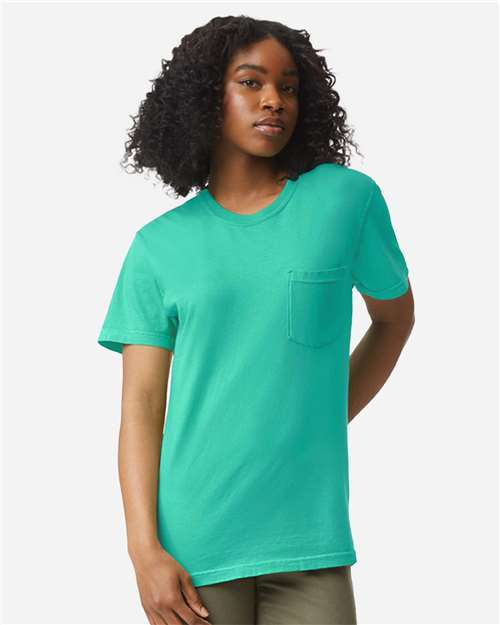 Comfort Colors Unisex Garment-Dyed Heavyweight Pocket T-Shirt 6030 - Island Green