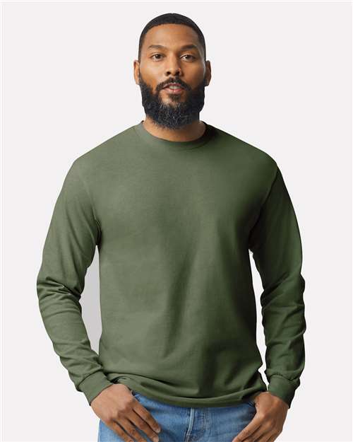 Gildan Unisex Heavy Cotton™ Long Sleeve T-Shirt 5400 - Military Green