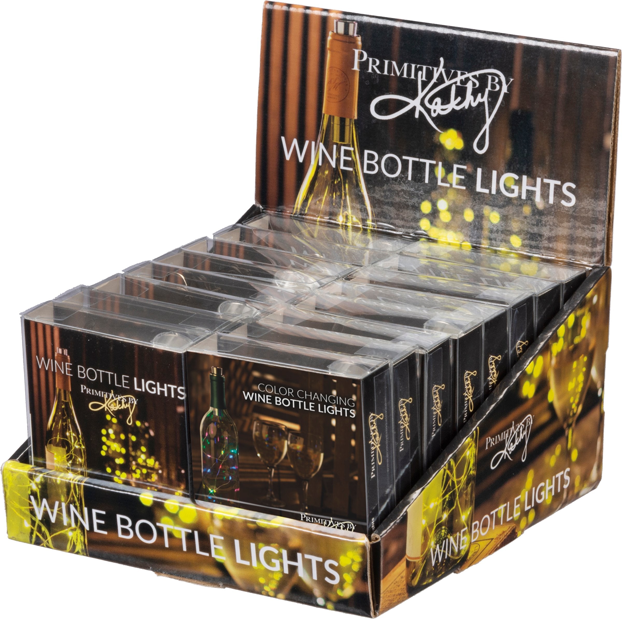 Primitives by Kathy Countertop Wine Bottle Light Display - 16 LED Light Sets