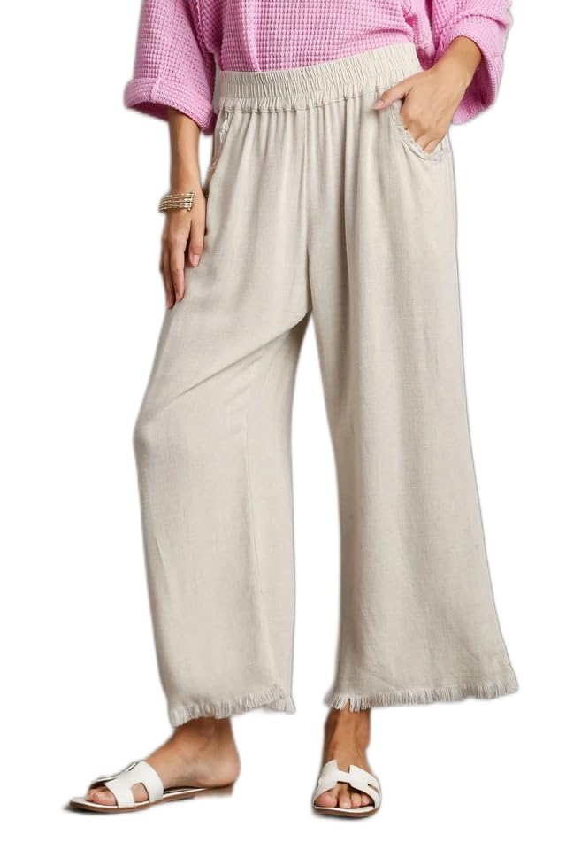 Umgee Linen Wide Leg Pants