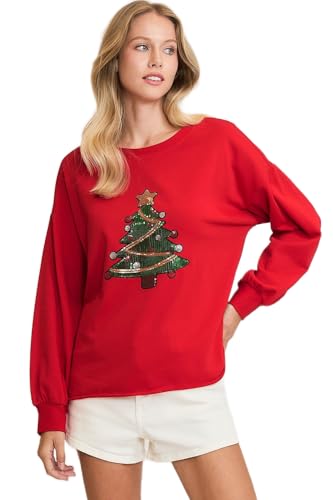 Umgee Christmas Tree Sequined Top